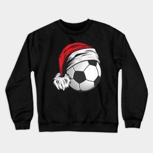 Christmas Football Ball With Santa Hat Funny Sport X-mas product Crewneck Sweatshirt